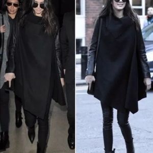 All Saints Leather Sleeve Coat